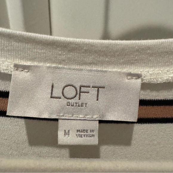 LOFT OUTLET Striped Brown & Black Sleeveless Maxi Dress Size M Ties at Waist - Picture 11 of 15